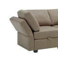 Contemporary Modern Chic Upholstered Fabric Sofa With Storage Seats And Storage Ottomans, 2 Seater Sofa Fabric Couch With Adjustable Arms And Backs For Living Room Brown Brown Polyester 2 Seat