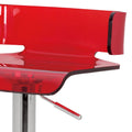 Red And Chrome Adjustable Swivel Stool Red Bar Stools & Counter Stools Bedroom Rectangular Modern Adjustable Metal