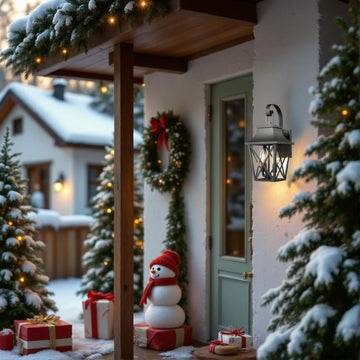 Black Outdoor Wall Lantern 2 Light, Large Outside Modern Wall Sconce Light Fixture, Industrial Porch Light Wall Mount With Glass, Waterproof Farmhouse Exterior Lamp Lighting 2 Pack Black Aluminium