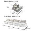 Versatile 4 Module Sofa With Adjustable Backrests And Customizable Configuration Chenille Black Sofa Black Chenille 4 Seat