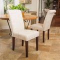 Dining Chair Mp2 Set Of 2 Beige Fabric