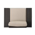 Santa Cruz Club Chair Dark Brown Pe Rattan Iron Waterproof Fabric
