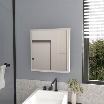 Medicine Cabinet Clayton, Bathroom, White White Particle Board Engineered Wood