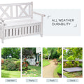 Outsunny Patio Wooden Bench With Storage Box, 29 Gallon Outdoor Storage Bench, Large Entryway Deck Box W Unique X Shape Back, For Deck, Porch & Balcony, White White Wood