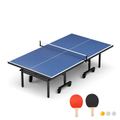 Table Tennis Table 15Mm Professional Mdf Indoor Table Tennis Table With Table Tennis Net And Bats Etc. Quick Assembly, Single Training Table, 108