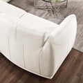 Moon Leather Sectional White Memory Foam Genuine Leather 5 Seat