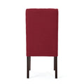 Dining Chair Red Wood Fabric