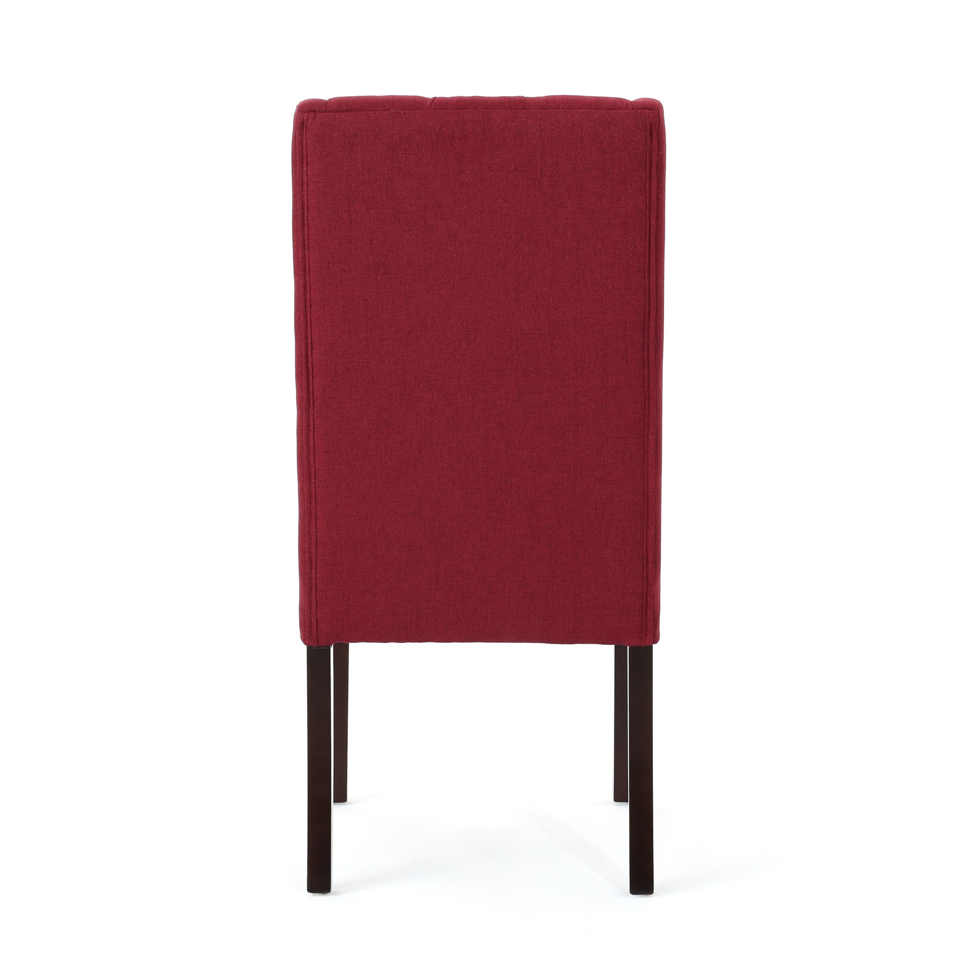 Dining Chair Red Wood Fabric