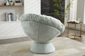Oversized Swivel Accent Chair, 360 Swivel Barrel Chair, Papasan Chair For Living Room Bedroom Light Blue Chenille