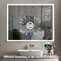 32X40 Inch Led Bathroom Vanity Mirror Wall Mounted Adjustable White Warm Natural Lights Anti Fog Touch Switch With Memory Modern Smart Large Bathroom Mirrors Silver Aluminium