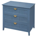 3 Drawer Cabinet, American Furniture,Suitable For Bedroom, Living Room, Study Blue Mdf