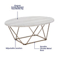 Rowan Faux Marble Top Coffee Table Gray Gray Wood