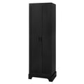 Storage Cabinet With Two Doors For Bathroom, Office, Adjustable Shelf, Mdf Board, Black Black Mdf