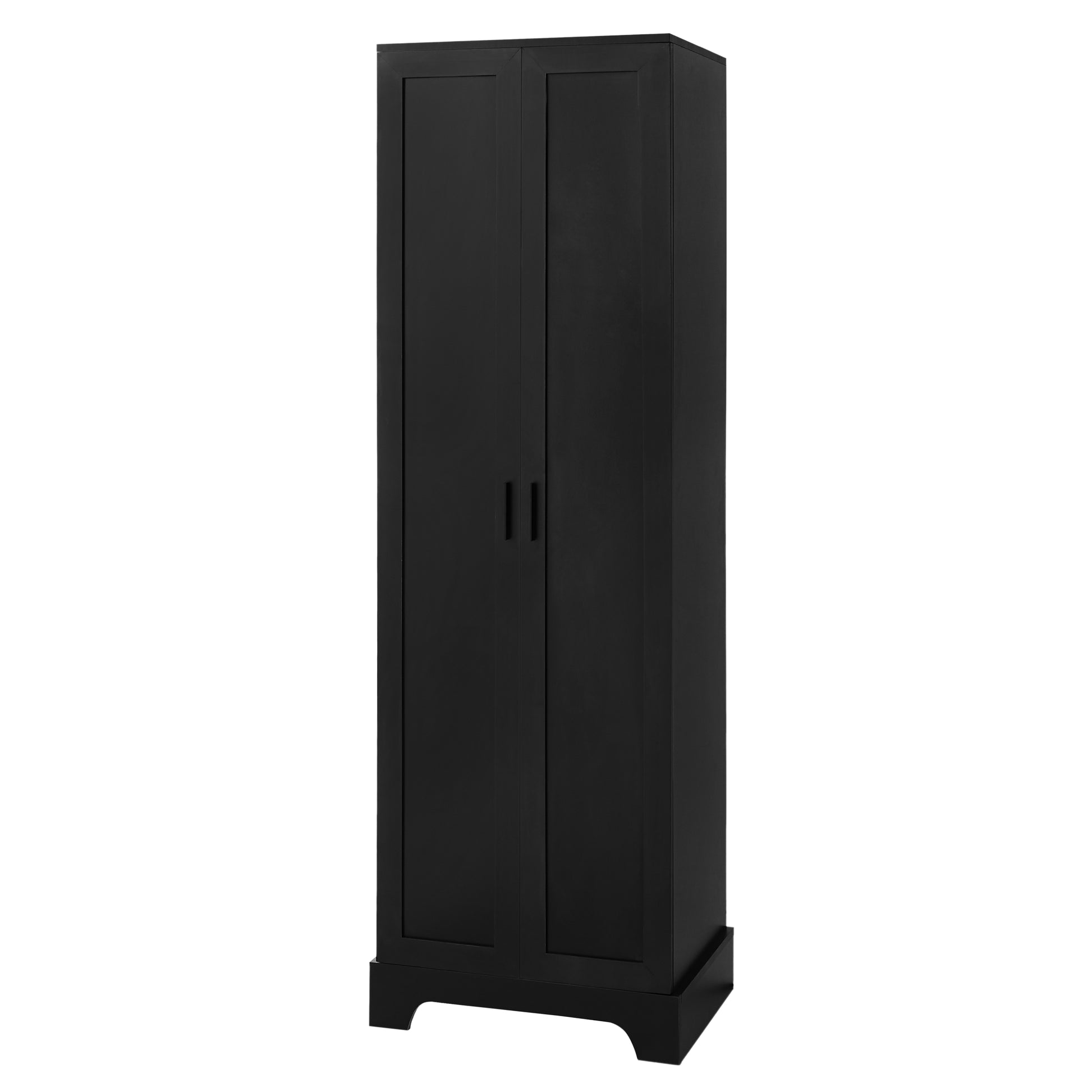 Storage Cabinet With Two Doors For Bathroom, Office, Adjustable Shelf, Mdf Board, Black Black Mdf