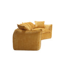 Modular Sectional Sofa, U Shaped Couch With Sofa For Five & Pillows, Modern Minimalist Chenille Fabric Large Comfy Cloud Sofas, Living Room Furniture Sets Mustard Yellow Chenille 5 Seat