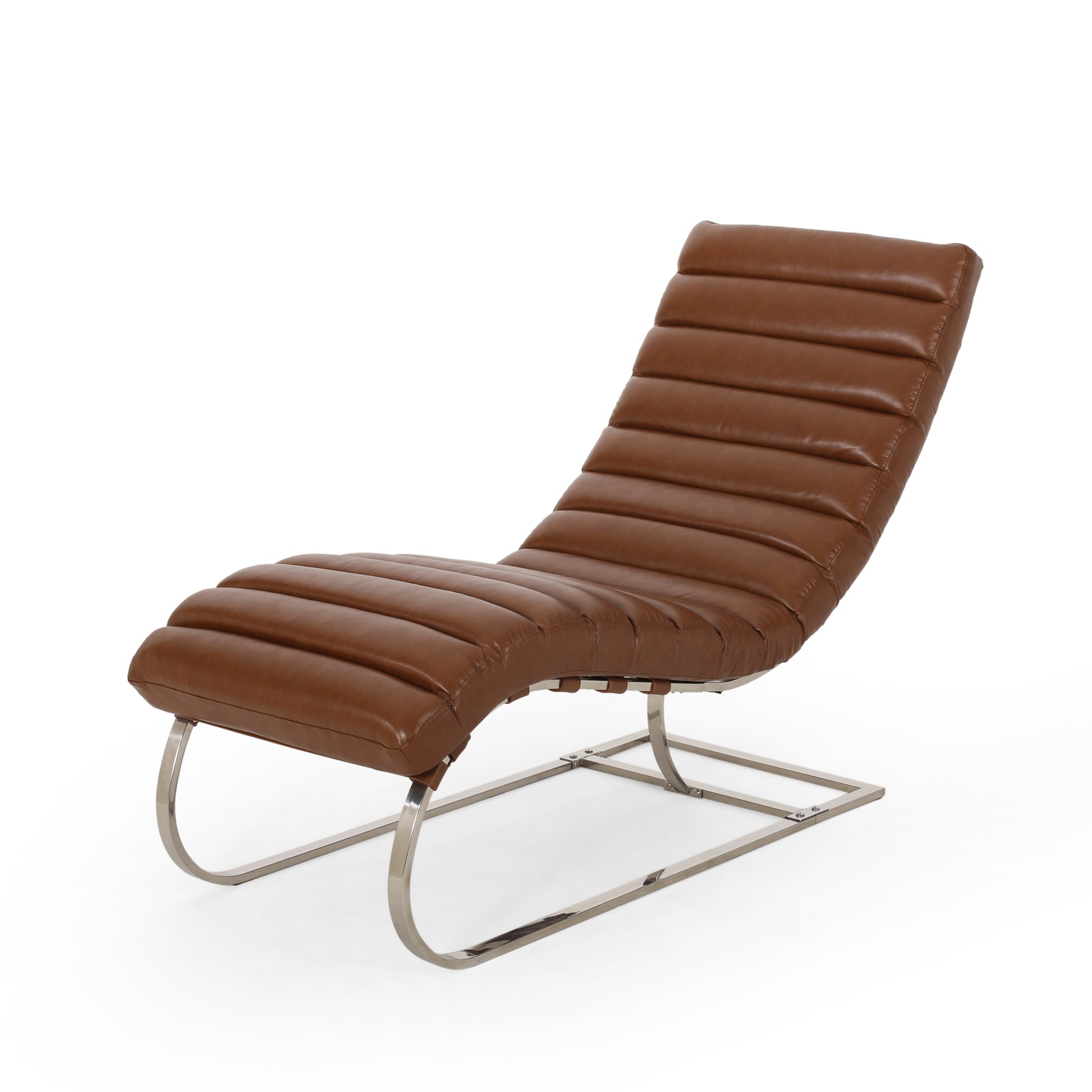 S Chaise Lounge Light Brown Pu