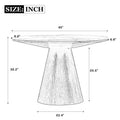 Retro Round Dining Table Minimalist Elegant Table For Living Room, Dining Room White Brown Brown White Rubber Wood