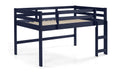 Lara Navy Blue Finish Twin Loft Bed Navy Blue Wood