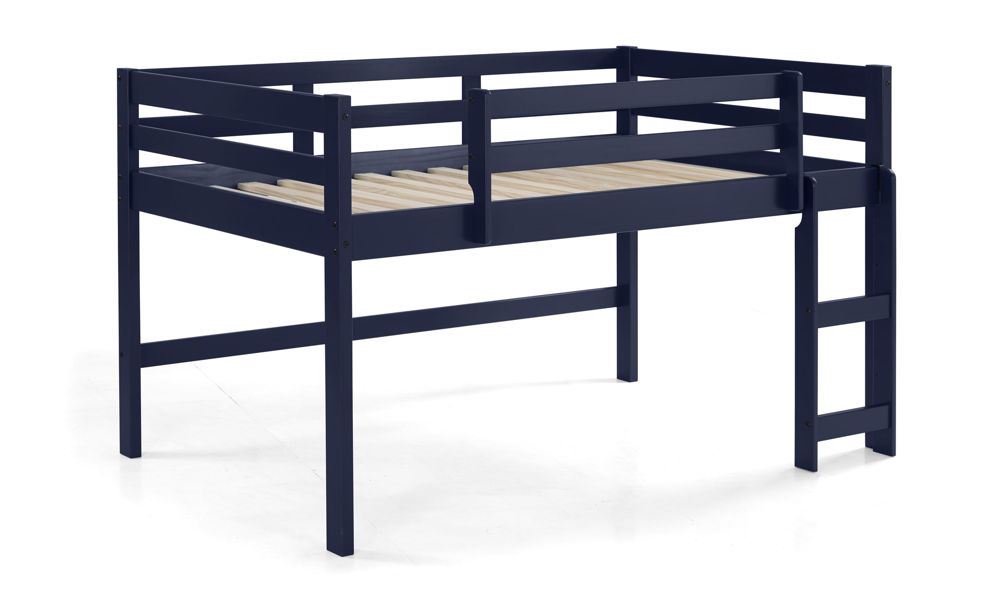 Lara Navy Blue Finish Twin Loft Bed Navy Blue Wood