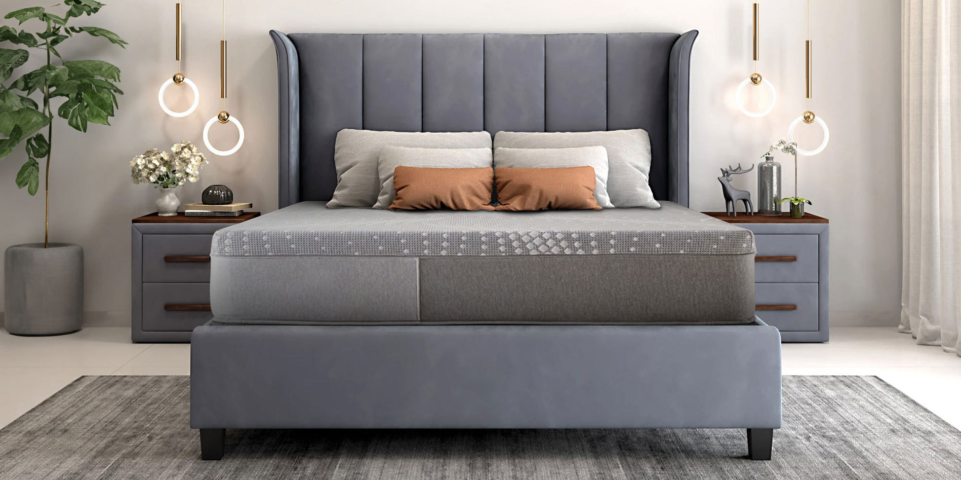 S Brand Posturepedic Hybrid Paterson 12 Inch Medium Mattress King Grey Foam King