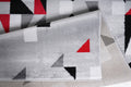 Jersey Area Rugs, Carpets For Livingroom, 5X7 Area Rugs ,3985 Grey Red Rectangle 5&7 Grey Red Contemporary Abstract Polypropylene