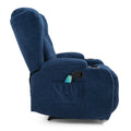 Massage Recliner Navy Blue Fabric