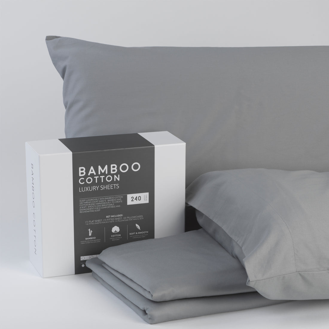 Bamboo Cotton Sheets Soft And Smooth With Viscose From Bamboo Grey Cal King Split White Charcoal Cotton