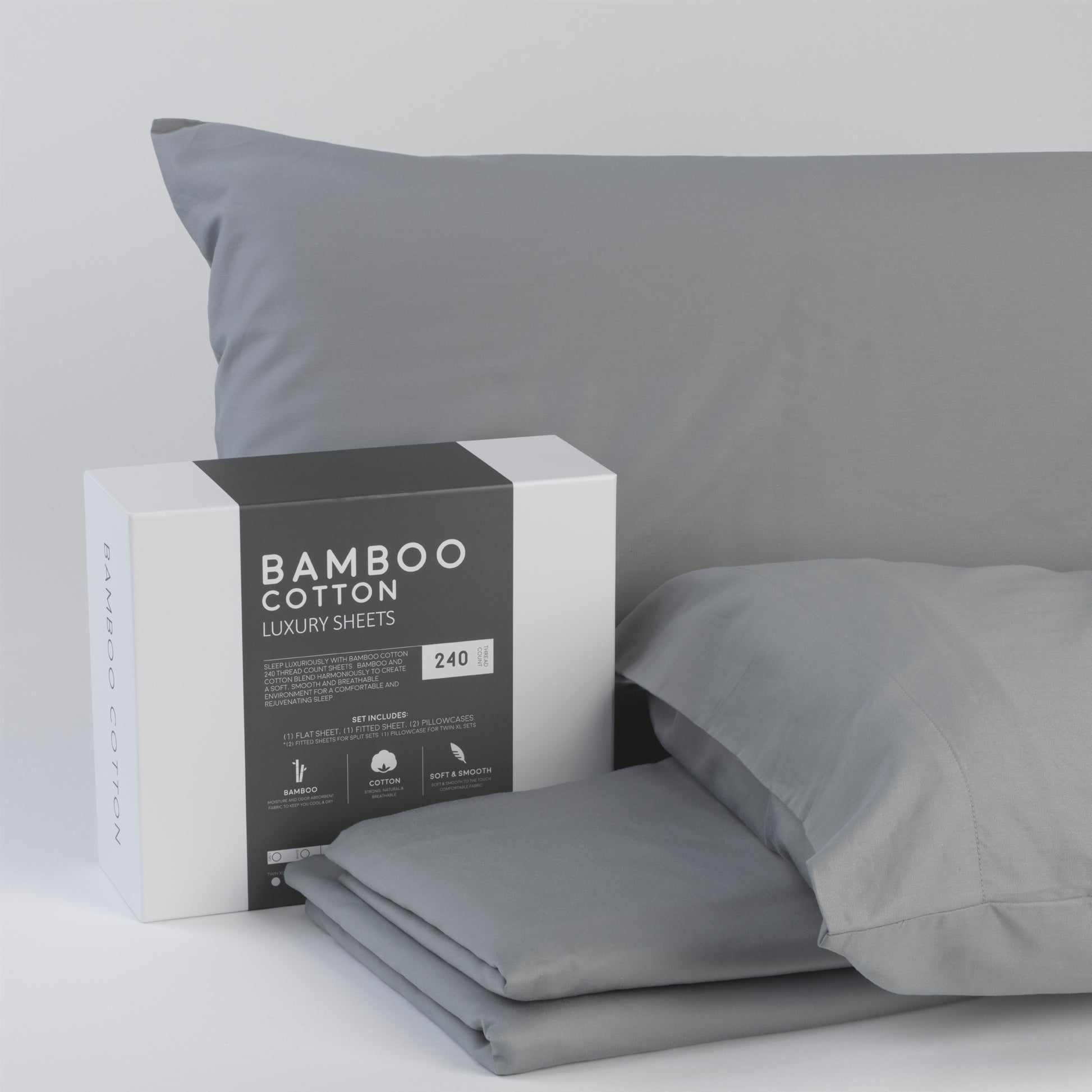 Bamboo Cotton Sheets Soft And Smooth With Viscose From Bamboo Grey Cal King Split White Charcoal Cotton