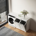 Laundry Cabinet ,With 2 Removable Liner Bags White Particle Board Mdf