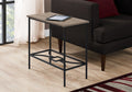 Accent Table, Side, End, Narrow, Small, 2 Tier, Living Room, Bedroom, Brown Laminate, Black Metal, Contemporary, Modern Taupe Mdf