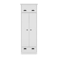 Falkland Armoire With 1 Drawer And 1 Hinged Drawer With Handles White White Bedroom Modern Particle Board