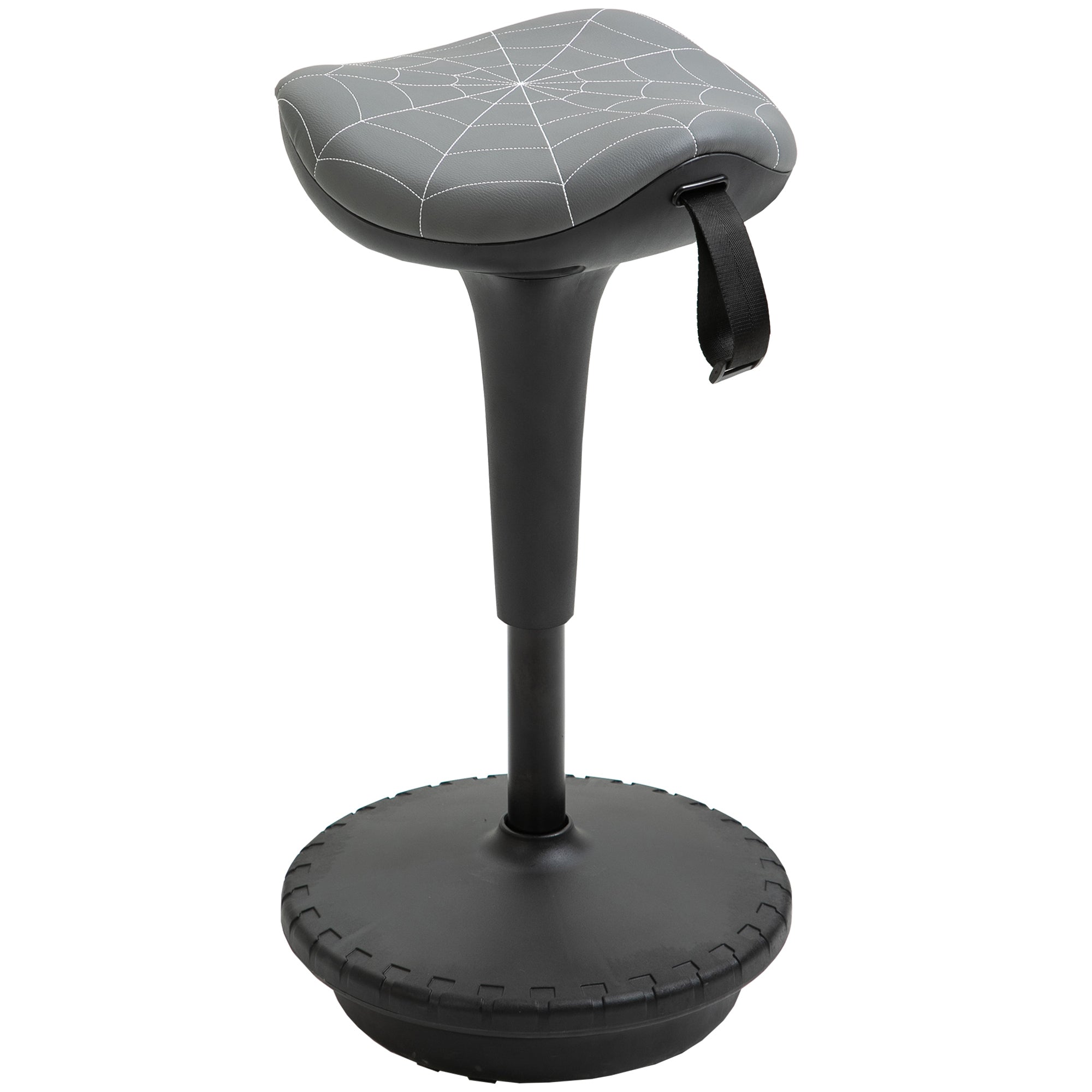 Vinsetto Lift Wobble Stool Standing Chair With 360 Swivel, Tilting Balance Chair With Adjustable Height And Saddle Seat For Active Learning Sitting, Grey Grey Plastic