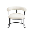 Coolmore Boucle Dining Chairs Set Of 2, Mid Century Modern Curved Backrest Chair, Round Upholstered Kitchen Chairs Beige Boucle Beige Foam Mdf Metal