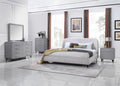 Queen Upholstered Bed Beige Upholstered