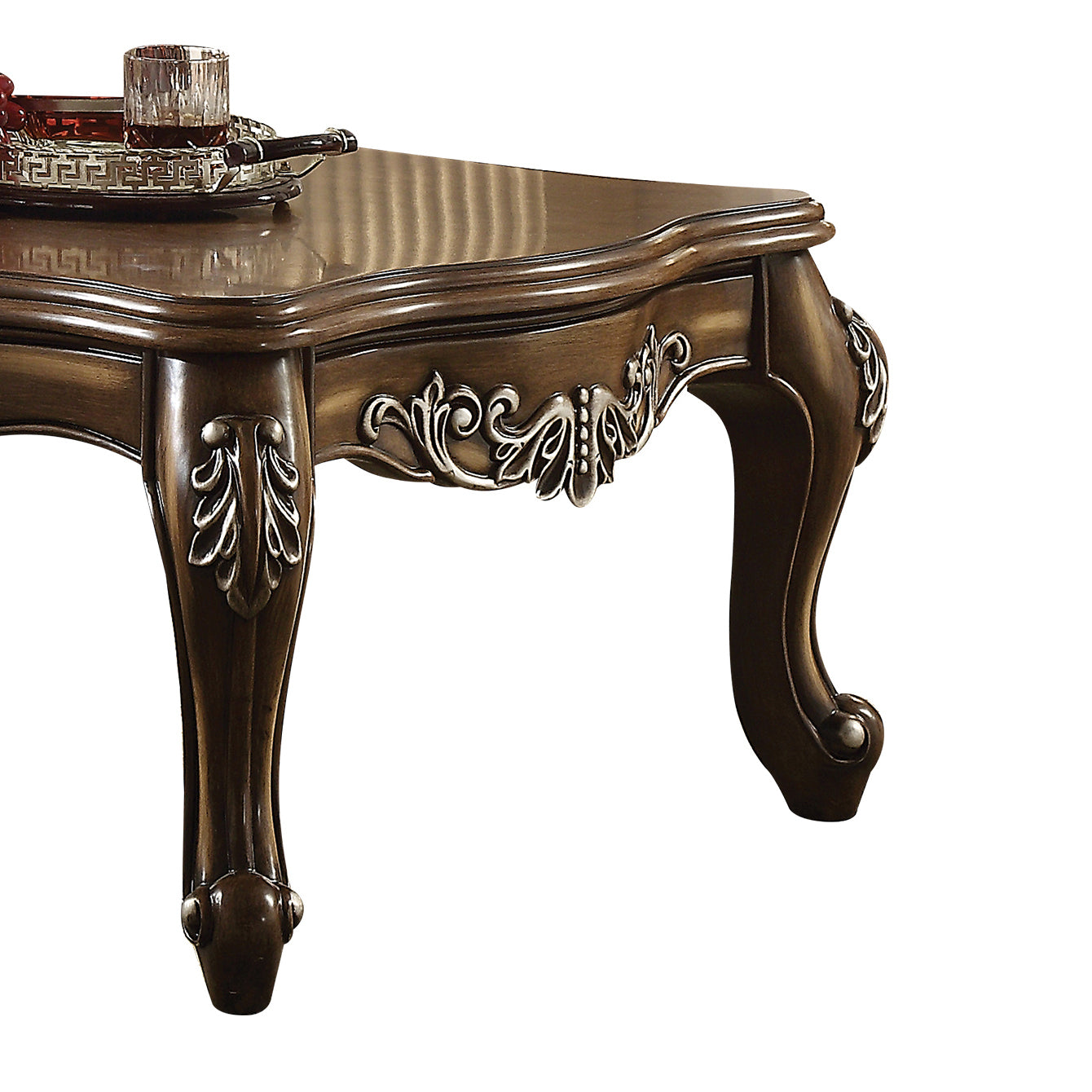 Antique Oak Coffee Table With Queen Anne Legs Oak Primary Living Space Rectangular Solid Wood Mdf