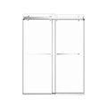 50'' 54'' W X 76'' H Double Sliding Frameless Shower Door With 3 8 Inch 10Mm Clear Glass In Chrome Chrome Stainless Steel