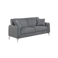 Elegant 2Pc Sofa Set Dark Gray Burlap Like Fabric Sofa Loveseat W Pillows Cozy Design Plush Couch Living Room Dark Gray Primary Living Space Cushion Back Classic,Contemporary,Modern Rubberwood Burlap,Metal,Plywood,Solid Wood 4 Seat