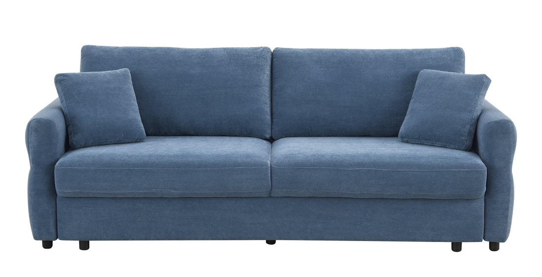 Haran Sofa W Sleeper, Blue Fabric Lv03120 Blue Upholstered 2 Seat