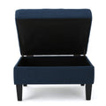 Storage Ottoman Navy Blue Fabric