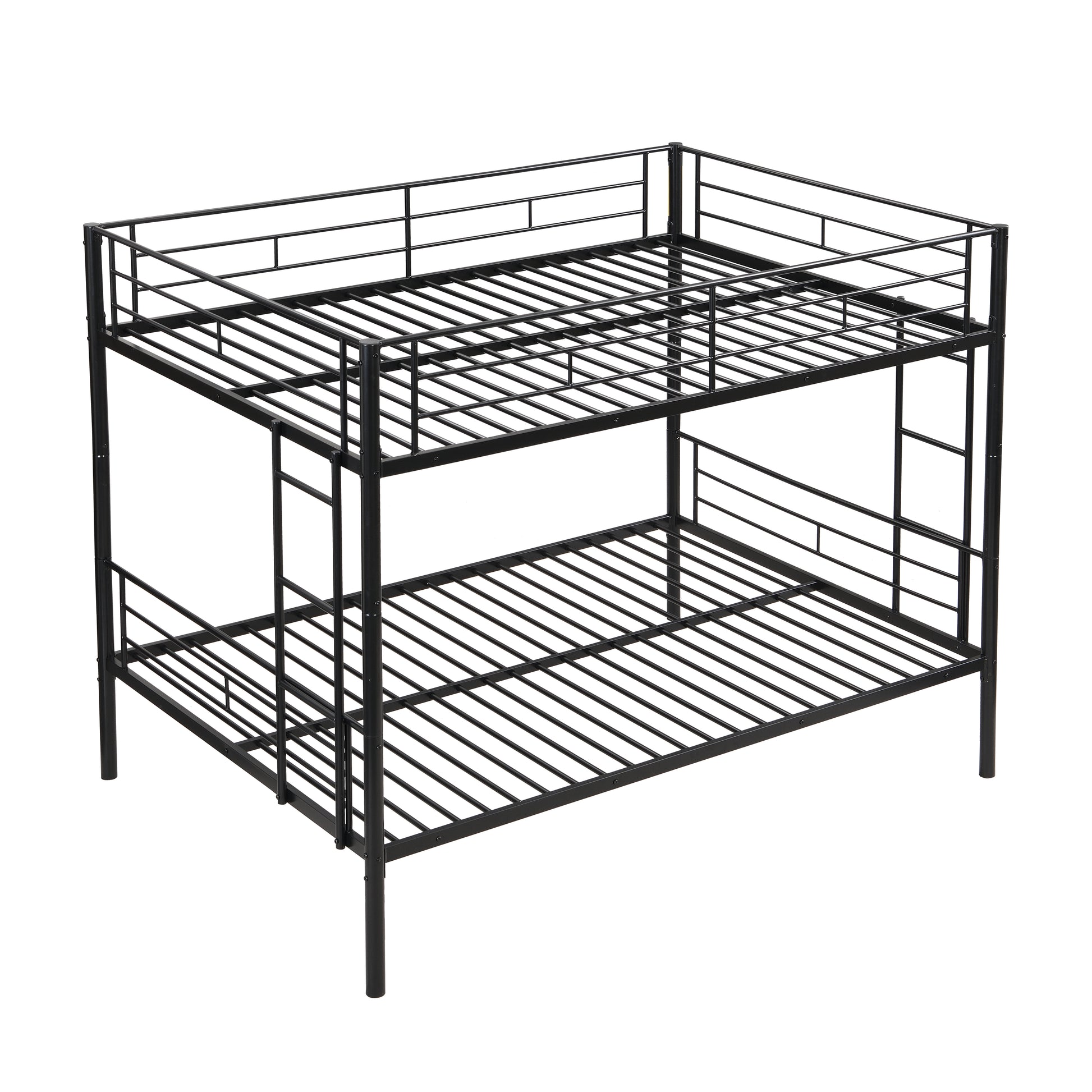 Full Over Full Metal Bunk Bedno Box Spring Needed, Easy Assemble Black Metal