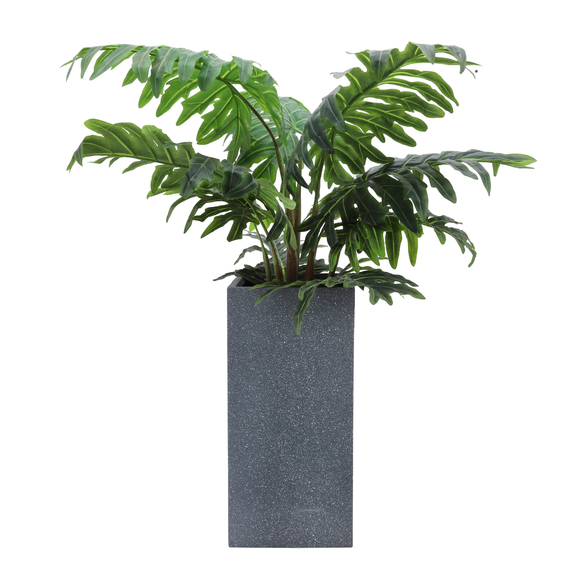 Resin, S 2 11 13"D Square Nested Planters, Dk Gray Gray Polyresin