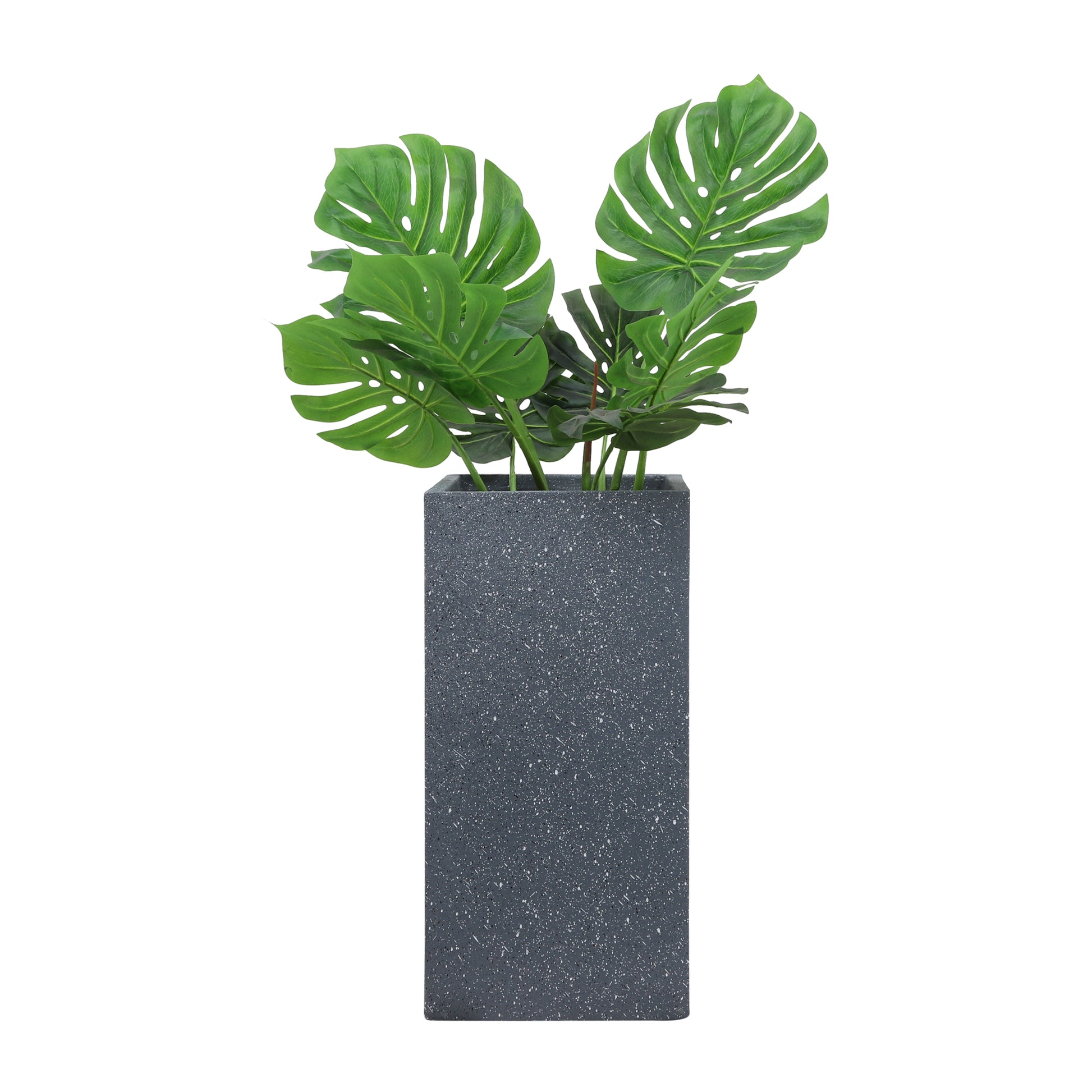 Resin, S 2 11 13"D Square Nested Planters, Dk Gray Gray Polyresin