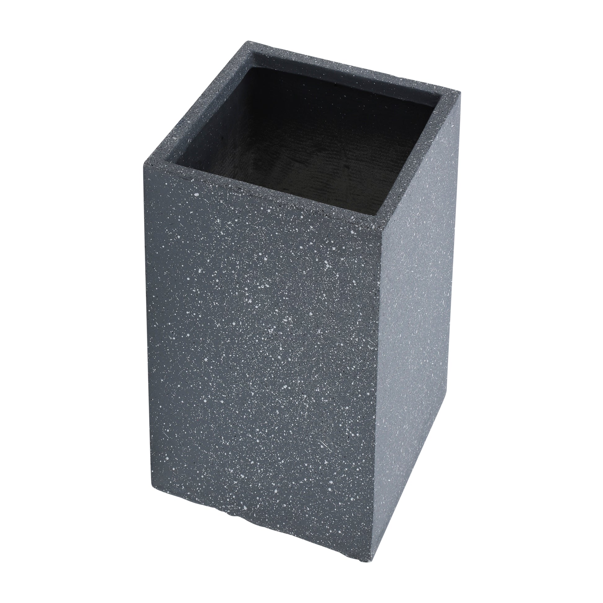 Resin, S 2 11 13"D Square Nested Planters, Dk Gray Gray Polyresin