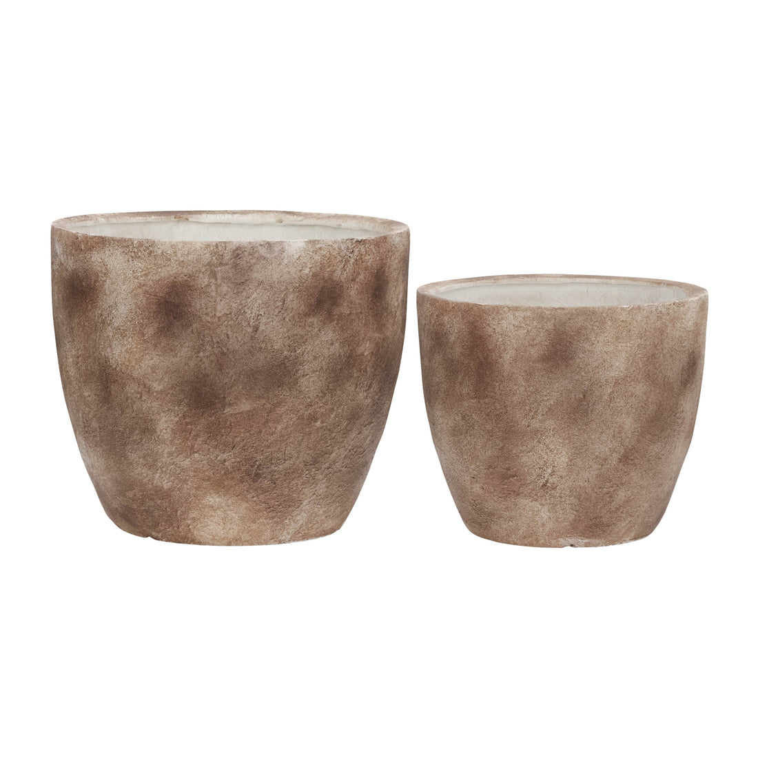 Resin, S 2 17 20" Textured Planters, Brown Brown Polyresin