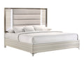 Star White King Bed With Led White Solid Wood Mdf