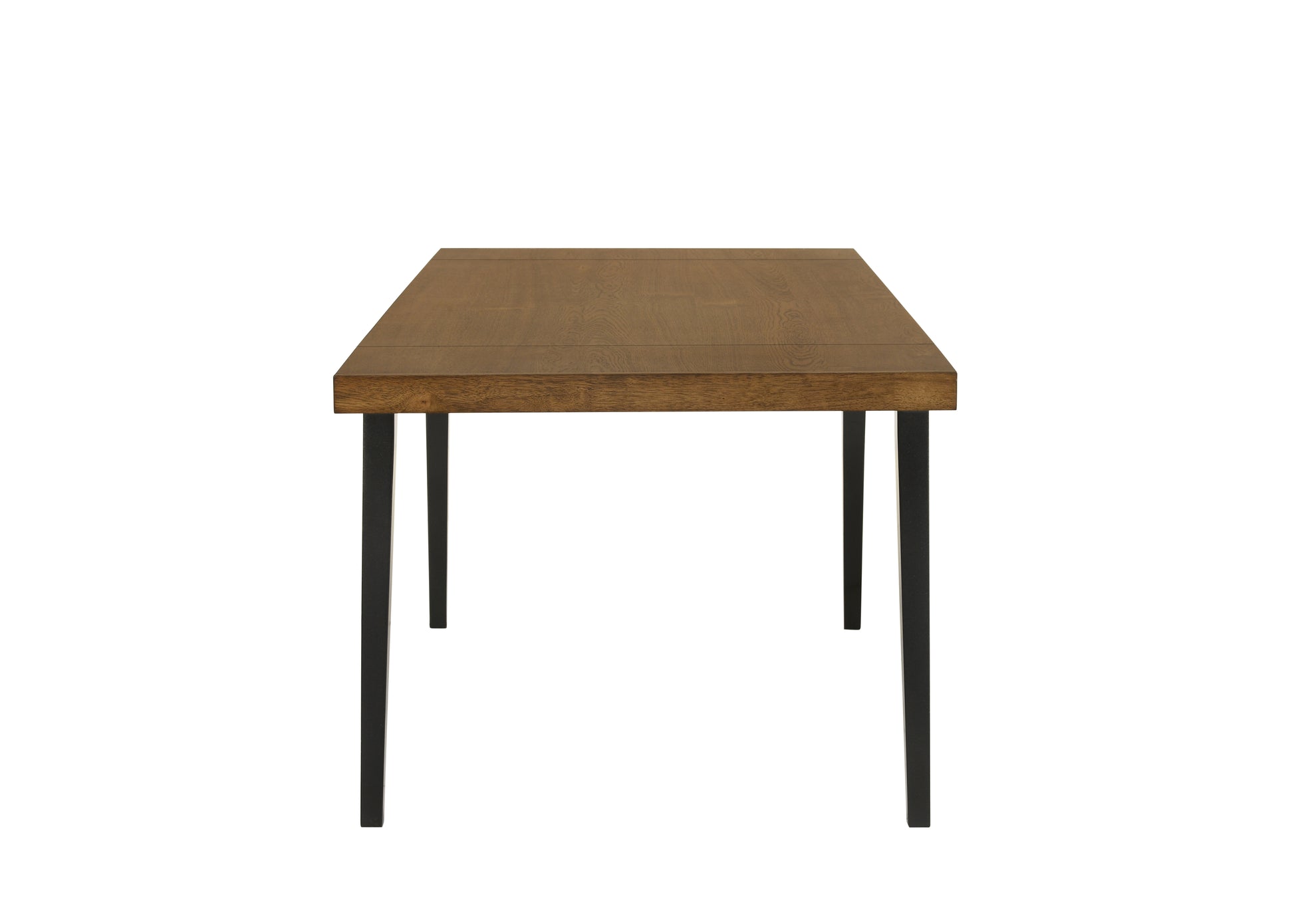 Walnut And Black Extendable Dining Table With 2 Leaf Walnut Black Seats 6 Dining Room Modern Rectangular Wood Metal