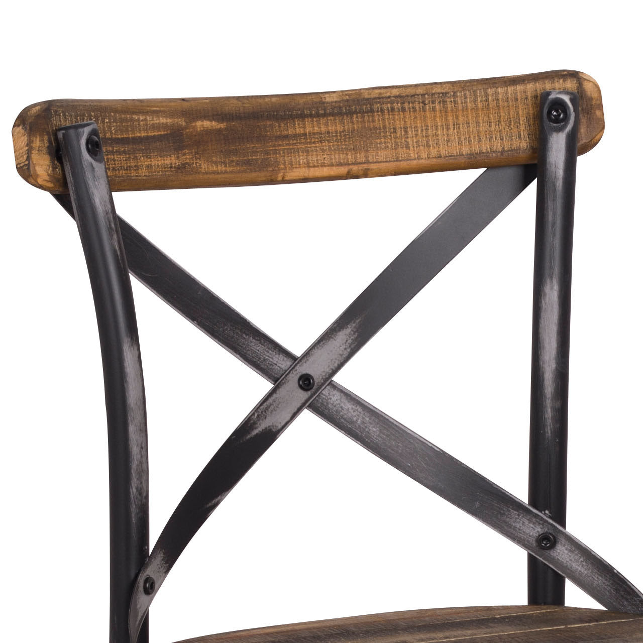 Zaire Antique Black & Antique Oak Finish Bar Chair Black,Oak Metal,Wood