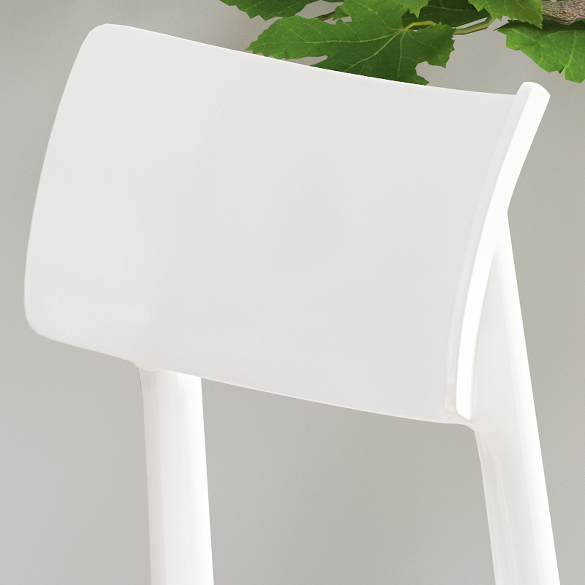 Plastic Dining Chair Set Of 2 White Polypropylene