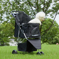 Pet Stroller For Dogs And Cats Foldable,Lightweight, And Durable Ideal For Small To Medium Pets Includes Storage Basket Black Abs