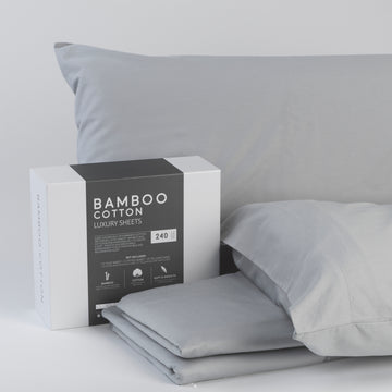 Bamboo Cotton Sheets Soft And Smooth With Viscose From Bamboo Light Grey King Split Head Light Gray Cotton